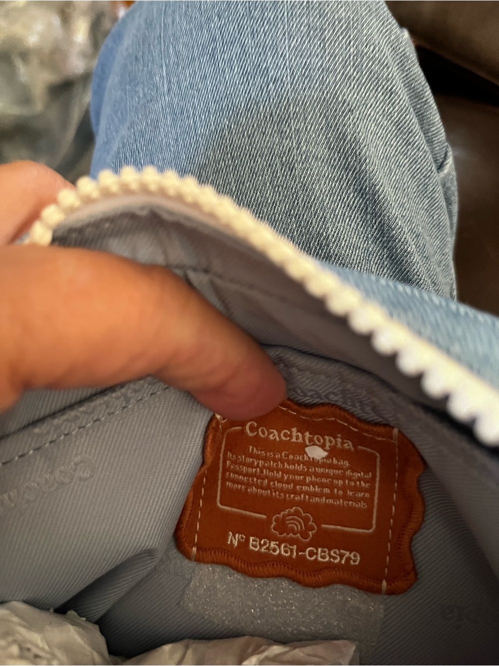 Coachtopia Denim Cosmetic Case With Puffy Clouds - Picture 8 of 13